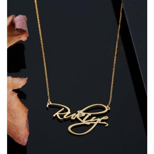 SILVER NECKLACE WITH HAND WRITTEN CUSTOM NAME