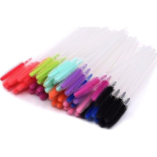200pcs Transparent Silicone Makeup Eyelash Brush Comb Mascara Wands Eye Lashes Extension Tool Eyebrow Brush Lashes Make Up Tools
