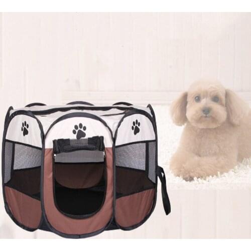 Pet Dog Portable Folding Tent Dog House Cage Breathable Solid Mesh Bed For Dogs Cat DB742