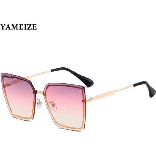 Square Sunglasses Women Men Luxury Retro Brand designer Oversized Metal Frame Sun Glasses Vintage Female Grandient Shades 2022
