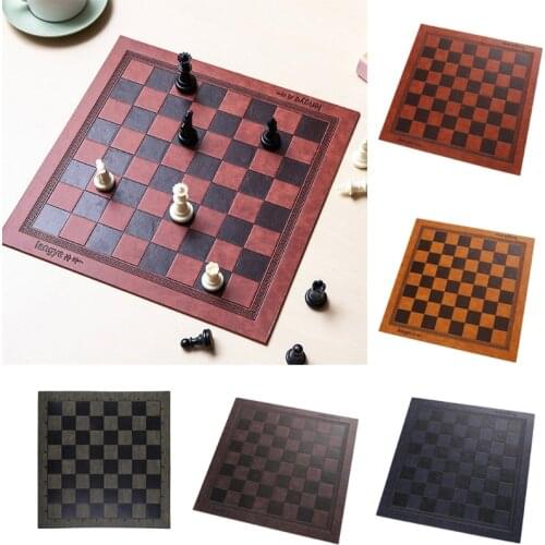Embossed Design Leather International Chess Board Games Mat Checkers Universal Chessboard Birthday Gift Dropship