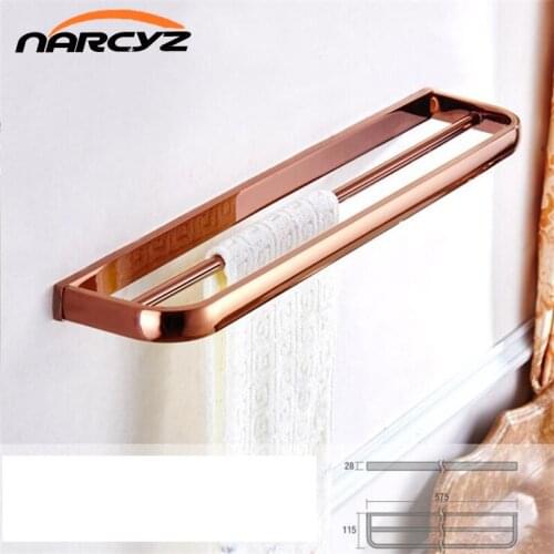 Towel Bars 60cm Solid Brass Bathroom Shelf Towel Holder Hanger Towel Single Rail Wall Bathroom Accessories Towel Rack 9116K
