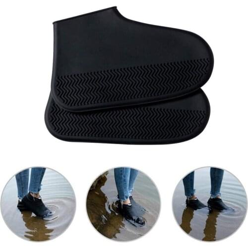1 Pair Boots Waterproof Shoe Cover Silicone Shoes Protectors Rain Boots Slip-resistant For Indoor Outdoor Rainy Days Reusable