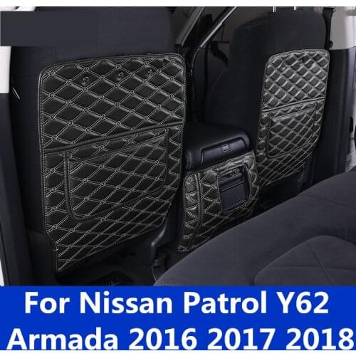Seats care back seat protector Rear Seat Anti-Kick Pad Seat cover Automotive For Nissan Patrol Y62 Armada 2016 2017 2018