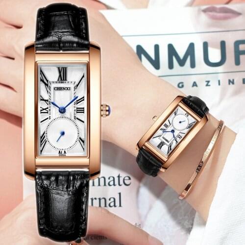 CHENXI Brand Watch Women Wrist Genuine Leather Rectangle Watch For Women Luxury Quartz Wristwatch 2020 Best Selling Montre Femme
