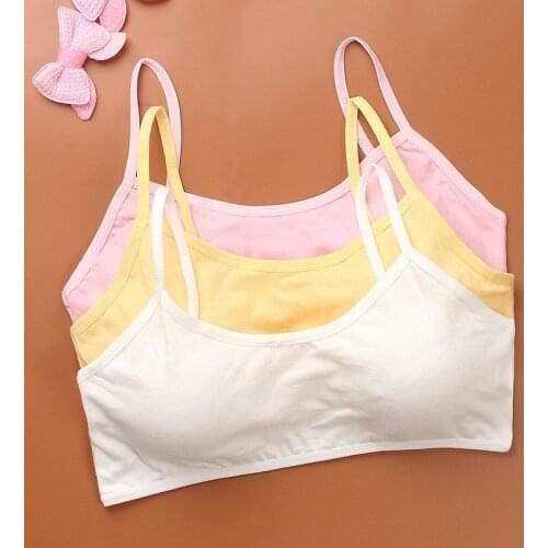 10-15y Girls Bras Soft Young Children Bra for Kids Teenagers Wire Free Training Small Vest Teenage Underwear Puberty Clothing
