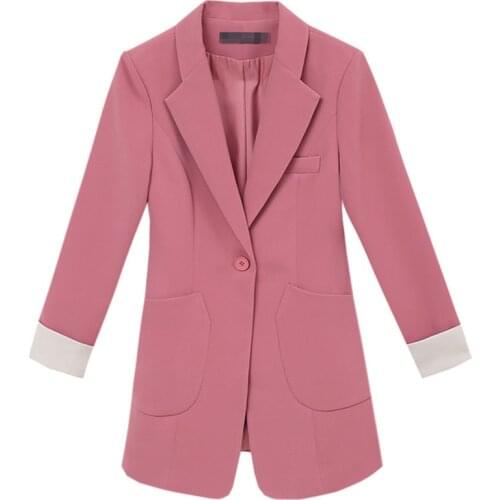 2021 Fashion Spring Autumn Casual Suit Jacket Solid Color Office Blazers Women Small Blazer Slim Tops
