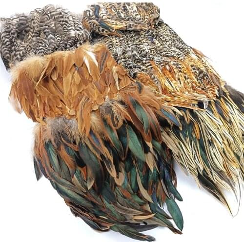 1meter/Lot Natural Pheasant Feather Trims Fringe Rooster Feathers Peacock Pluma Ribbons for Crafts DIY Decor for Clothes Sewing