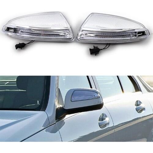 1Pair Car Door Rear View Side Mirror LED Turn Signals Light Lamps For Mercedes Benz W204 C250 C300 C350 C63 AMG C-Class