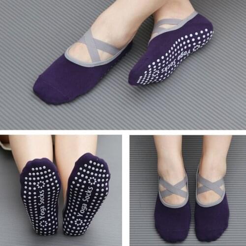 1Pair Womens Yoga Socks Low Cut Anti Slip Sticky Bottom Workout Pilates Grip Sock For Woman Dance Slippers Fitness Ballet Socken
