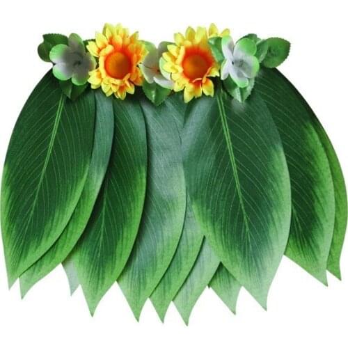 10pcs Leaves Flower Hawaii Holiday Hula Skirt Fancy Dress Party Masquerade Theme Activity Costume Decorations Woman Girl Men Boy