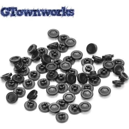 100pcs Universal Dumb Black Wheel Tire Air Valve Stem Cover Caps Rim Lip Rivets Nuts Replacement 370037-FB Auto Rim Nails