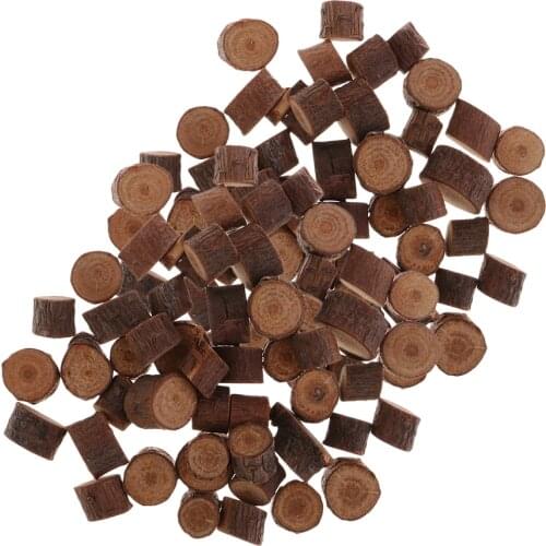 100x Wood Round Log Slices Disc Tree Bark For Wedding Centerpiece Table Decoration 1-1.5cm