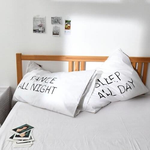 Cilected Nordic Ins Cotton Letter Pillowcase White Printing Envelope Pillowcase Home Decoration Cushion Cover 48X74Cm 2Pcs
