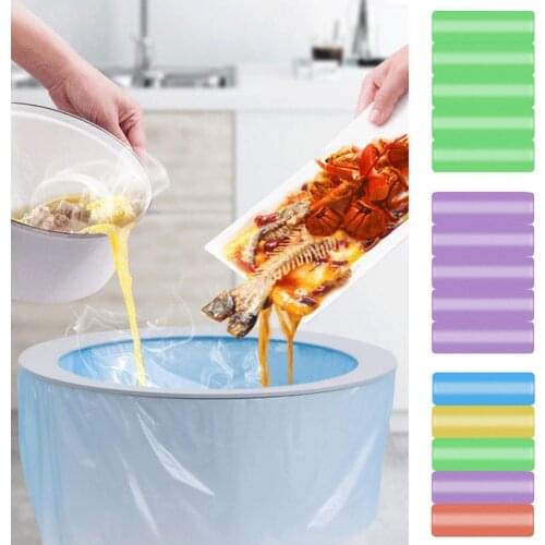 5 Rolls/Bag Garbage Bag Disposable Large Capacity Plastic Strong Bearing Capacity Trash Disposal Pouch for Daily Use