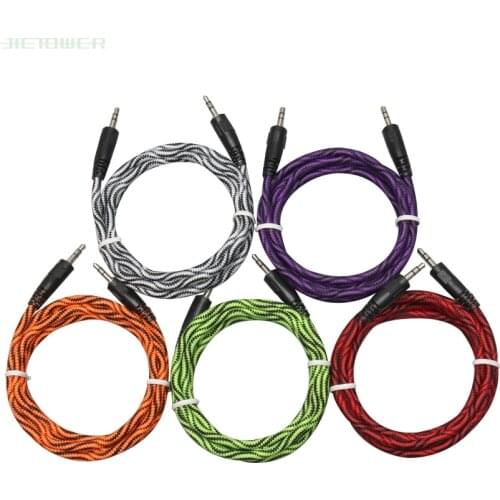 100pcs/lot 1.5m Audio Cable Jack 3.5 Mm Male To Male Audio Aux Cable for IPhone Car Headphone Speaker Wire Line Aux Cord