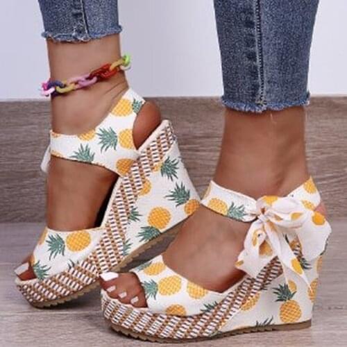 Sandals Women Summer New Fashion Womens Sandals 2021 Comfy Wedges High Heel Flower Sweet Elegant Woman Shoes Sandals