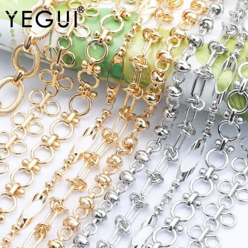 YEGUI C145,diy chain,rhodium plated,18k gold plated,0.3 microns,copper metal,charms,diy bracelet necklace,jewelry making,1m/lot