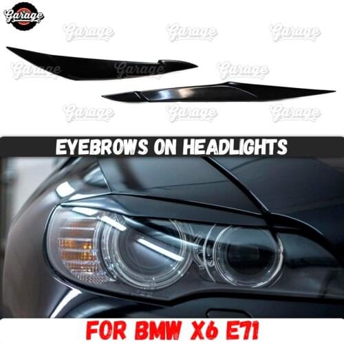 Eyelids for headlights case for BMW X6 E71 2008-2014 ABS plastic pads cilia eyebrows covers accessories car styling tuning