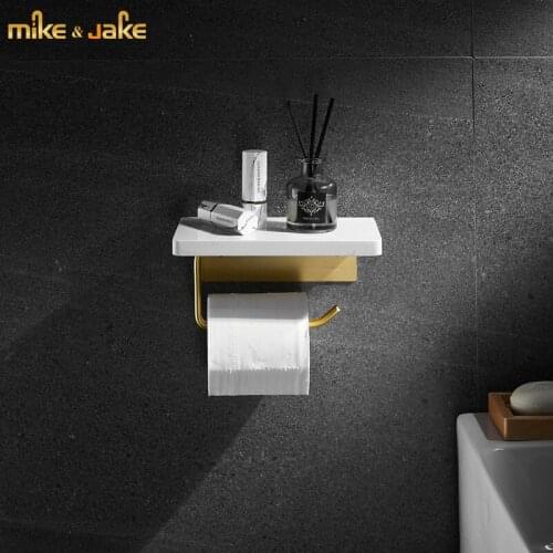 Bathroom paper holder natural marble aluminum paper shelf toilet phone holder with paper holder wall paper rack