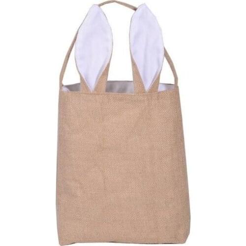 Cotton Linen Easter Egg hunt Bag Rabbit Bunny Ear Shopping Tote kids children Jute Cloth gift Bag handbag Festive Supplies