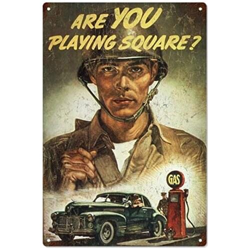 Are You Playing Square Military Wall Decor Travel Metal Tin Sign 8x12 Inch
