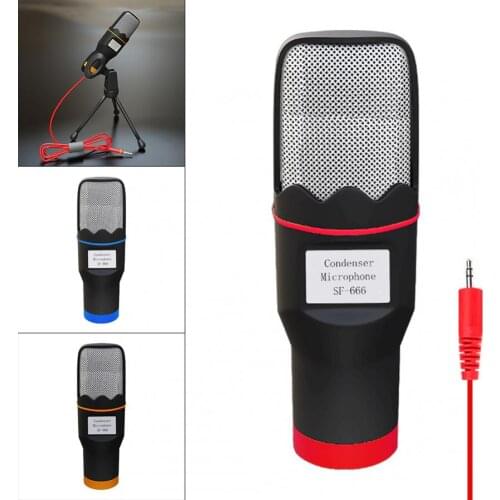 Condenser Microphone 3.5mm Plug Home Stereo Mic Desktop Tripod Studio for PC Video Skype Chatting Gaming Podcast Recording