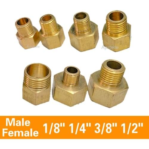 1/8" 1/4" 3/8" 1/2" Male to Female Thread Brass Pipe Connectors Brass Coupler Adapter