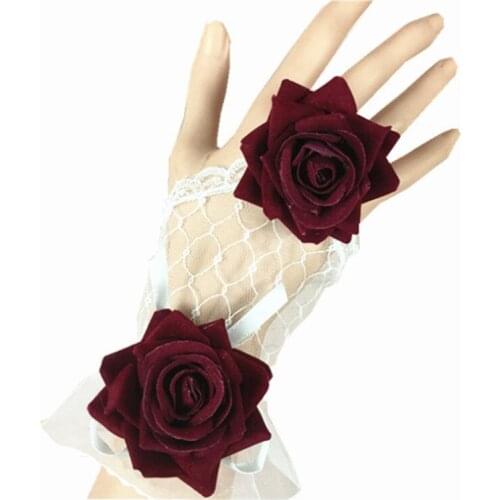 Steampunk Lolita Cuffs Rose Hollow Organ Fake Cuff Decorative Vintage Lace Sleeves Cuff Wrist Gothic Cosplay Accessories D519