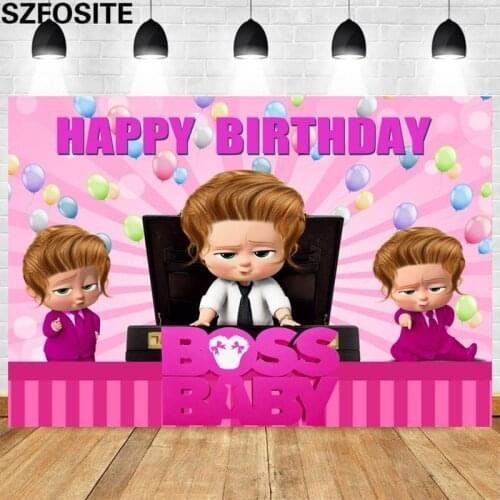 Cartoon Purple Suit Tie Blond Baby Balloon Party Background Boss Boy Birthday Decoration Photo Photography Studio Props Backdrop
