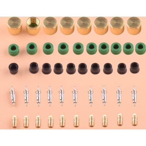 HVAC New Refrigerant Charging Hose Core Repair Caps Kit With 1/4&3/8 Gasket Accessories