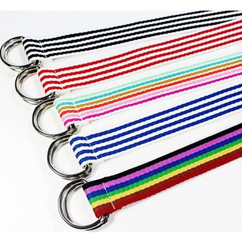 New Trendy Rainbow Colors Exquisite Waist Belt For Women Lady Pretty Canvas Thin Skinny Waist Belt Dress Accessory Hot Sale
