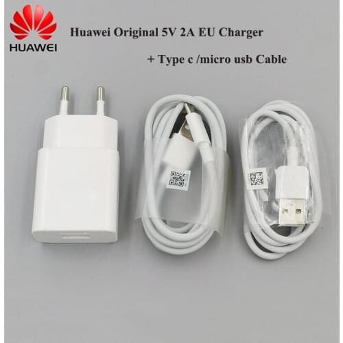 Huawei Original Charger EU Charge adapter 5V2A type c micro Cable For Huawei p10 P8 P9 Plus Lite Mate 20 pro Honor 8 9 9x v8 10