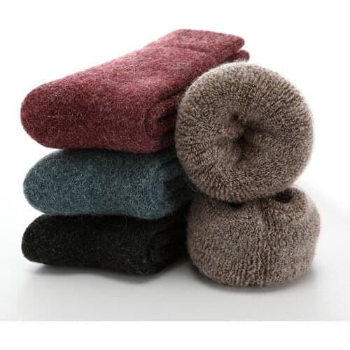 Russia Super Thicker Solid Socks Merino Wool Rabbit Socks Against Cold Snow Socks Winter Socks elderly Old Female Women Socks