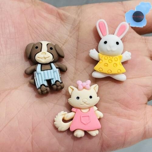 1Pcs Lovely Rabbit Cat Children Shoe Charms Decorations Shoe Accessories Fit Croc Jibz Wristbands Adult Gifts