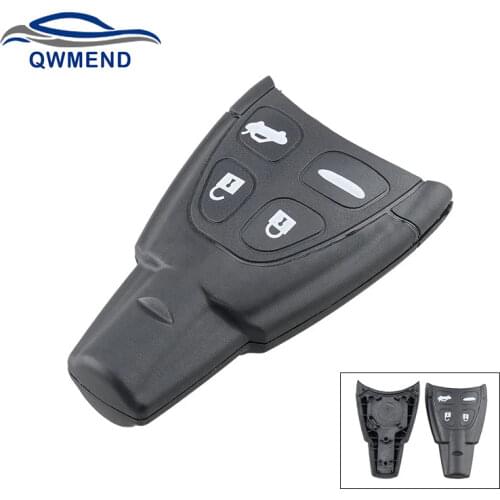BHKEY 4 Buttons Smart Car Key Shell for SAAB 9-3 93 9.3 9-5 95 9.5 2003-2011 Replacement Car Remote Key Fob Case Keyless Entry