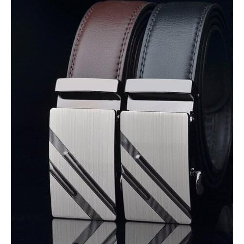 Adjustable Length Automatic Buckle men buckle leather Designer High-quality fashion brand male Business Male Belts