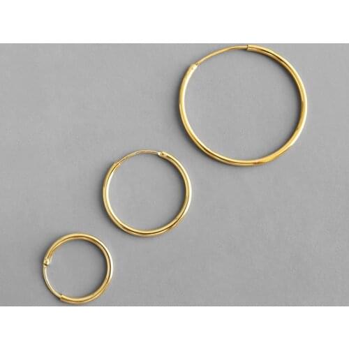 S925 Silver Color Earrings Gold Size Ring Personality Simple Ladies Ear Clips Girlfriends Gift Ladies Fashion Accessories