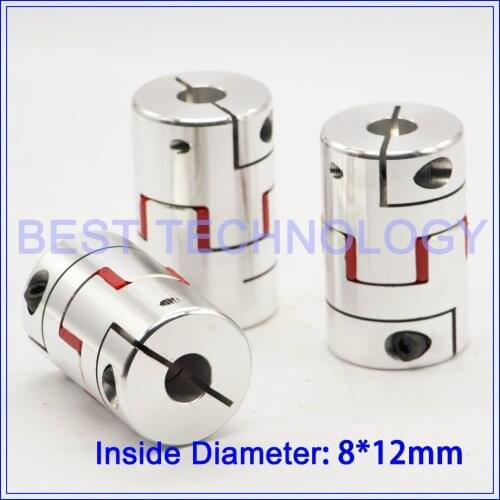 3pcs 8mm to 12mm CNC Starter Shaft Coupler Connector Flexible Jaw Spider Plum Coupling Diameter 30mm Length 35mm