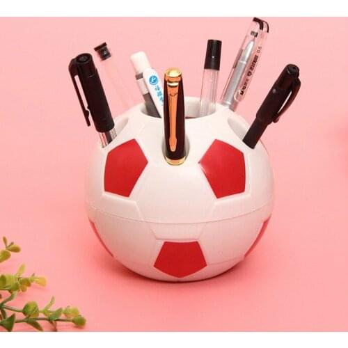Sports Desk Decoration Rack Soccer Ball Shaped Toothbrush Pen Team Football Gifts Home Makeup Pencil Shape Holders Brush Holder
