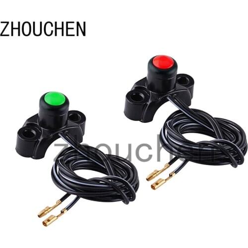 12V 7/8' Motorcycle CNC Engine Stop Start Kill Switch Red+Green