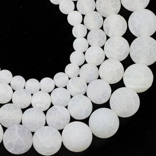 YHBZRET White Weathered carnelian Natural Stone Matte Spacer Loose Beads For Jewelry Making 6/8/10/mm DIY Bracelet Accessories