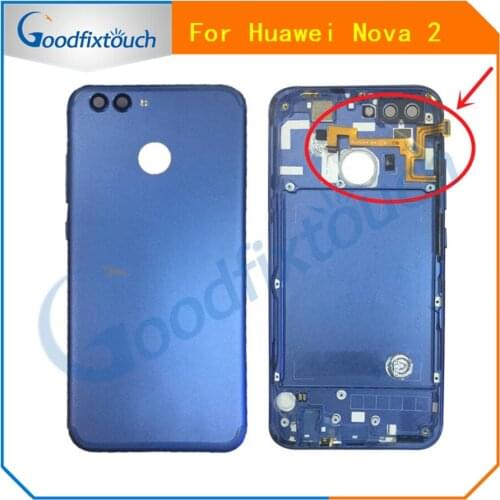 For Huawei Nova 2 Back Cover Battery Door Rear Housing Case with Fingerprint Sensor Flex Cable Camera Lens Replacement Parts