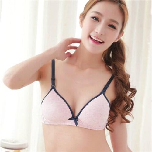 Yasemeen Women Underwear Seamless Push Up Bow Bras for Girls Lolita Style Bras Wire Free One Piece Push Up Bras Minimizer Gather