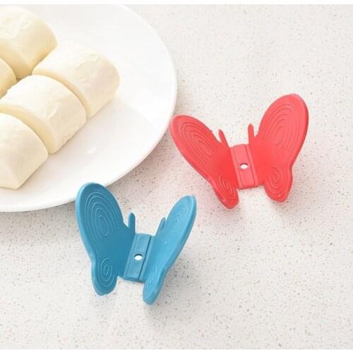 1PC Butterfly Kitchen Silicone Insulation Against Hot Plate Clip with Magnet Taken Oven Gloves Hot Plate Clip Anti-scald Thicken
