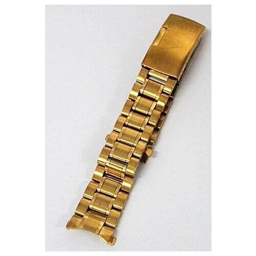 1PCS High quality 18MM watch band Solid Stainless Steel Watch strap gold color 8233