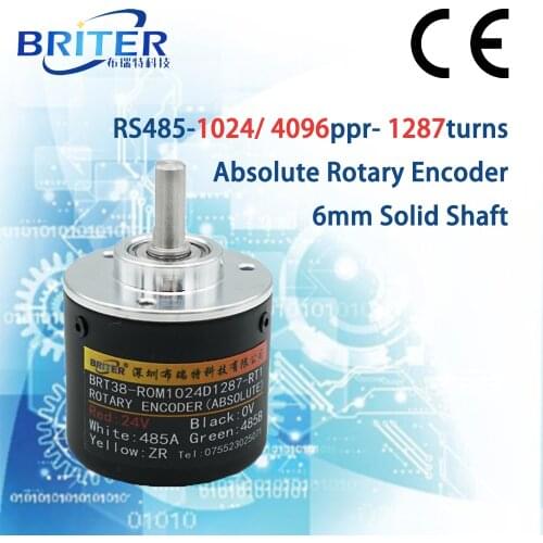 1287turns Multi-turns Absolute Rotary Encoder angle measurement BriterEncoder power off memory 1024/ 4096ppr 6mm solid shaft