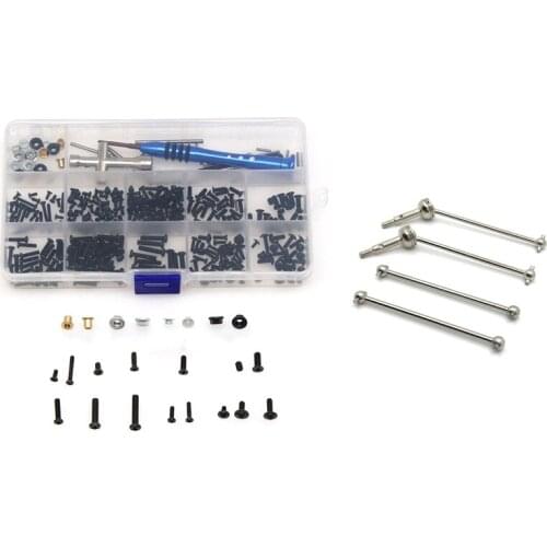2 Set RC Car Part: 1 Set M2 M2.5 M3 Screw Fastener Kit Cross Sleeve Hex Wrench Swing Arm Screws & 1 Set Rear Dog Bone