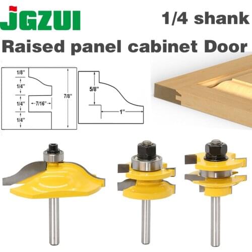 3PC1/4 Shank high quality Raised Panel Cabinet Door Router Bit Set - 3 Bit Ogee Woodworking cutter woodworking router bits