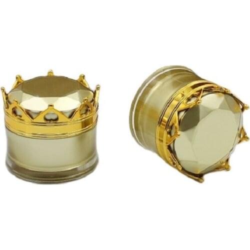 5g crown shape gold plastic acrylic jar bottle pot essence/eye serum/cream/sample test tin/art nail skin care cosmetic packing